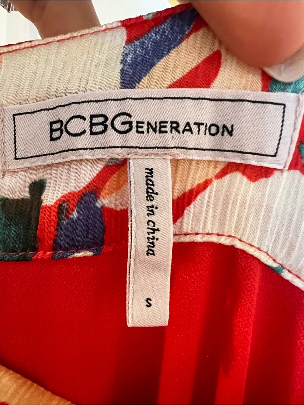 BCBGeneration Red Multi Floral One-Shoulder Midi Dress - Picture 5 of 5
